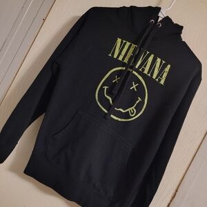 NIRVANA Black Hoodie with Yellow Graphic